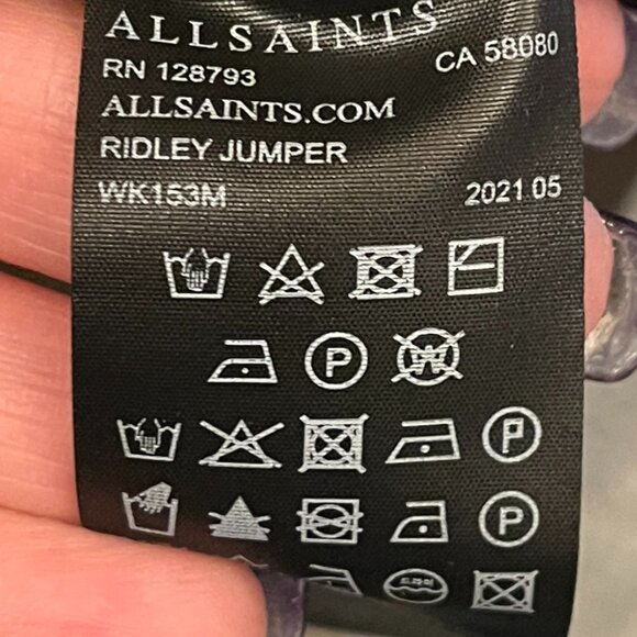 AllSaints Ridley Funnel Neck Wool & Cashmere Sweater in Black - Picture 8 of 8